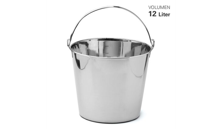  Eimer aus Edelstahl mit Skala 12 L