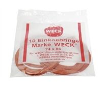 WECK| Beutel mit 10 Ringen 74x86 für Ø80mm