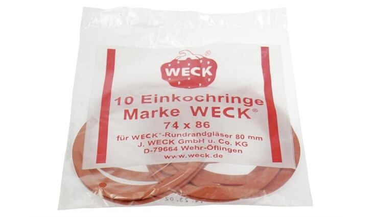 WECK| Beutel mit 10 Ringen 74x86 für Ø80mm