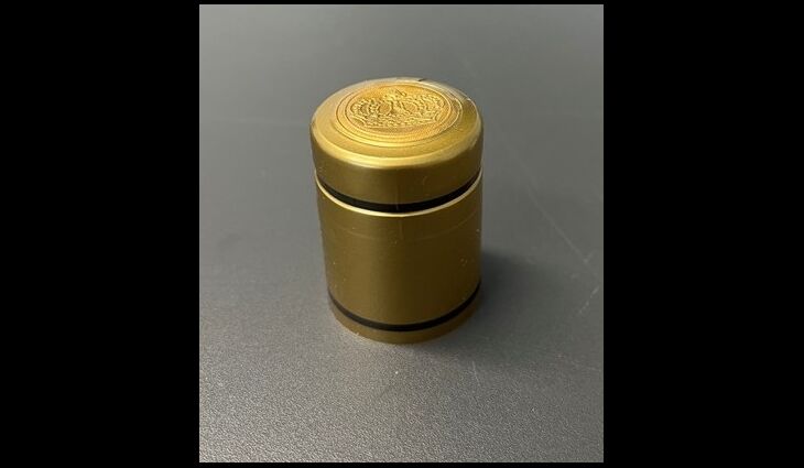  Anschrumpfkapsel Ø32,5 | L45mm gold | Streifen sw