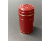 Anschrumpfkapsel Ø31 | L60mm rot | Streifen gold