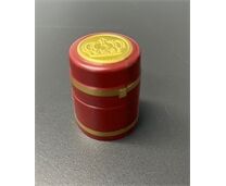  Anschrumpfkapsel Ø30 | L40mm rot | Streifen gold