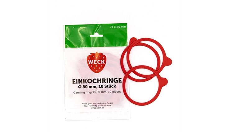 WECK| Beutel mit 10 Ringen für Ø80mm (74x86)
