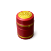  Anschrumpfkapsel Ø30 | L40mm rot | Streifen gold