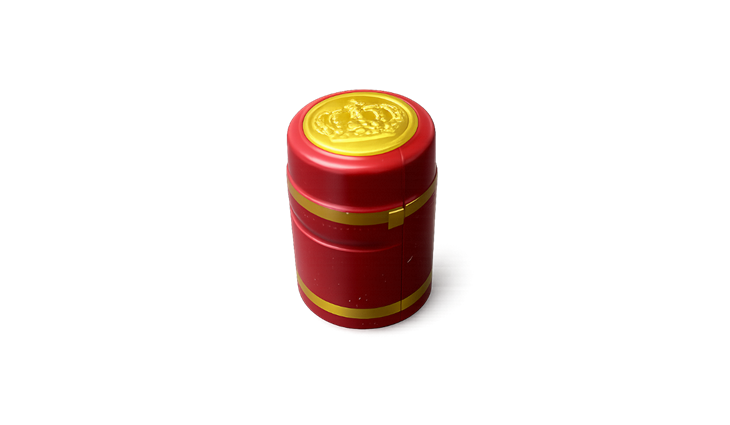 Anschrumpfkapsel Ø30 | L40mm rot | Streifen gold