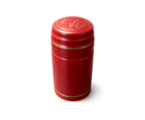  Anschrumpfkapsel Ø31 | L60mm rot | Streifen gold