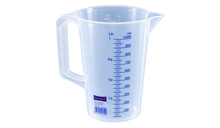 Hü| Messkanne mit 2 Skalen, transparent