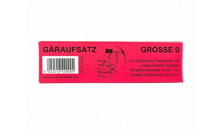 VINA| Gäraufsatz Gr. 0, Schaft 9 mm