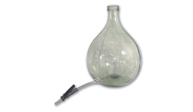 VINA| GLASBALLON lose m. Nippel|Schlauch|Klemme