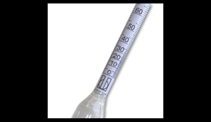Alkoholmeter|Vorlage 0-85% vol. in 1% ohne Thermo 