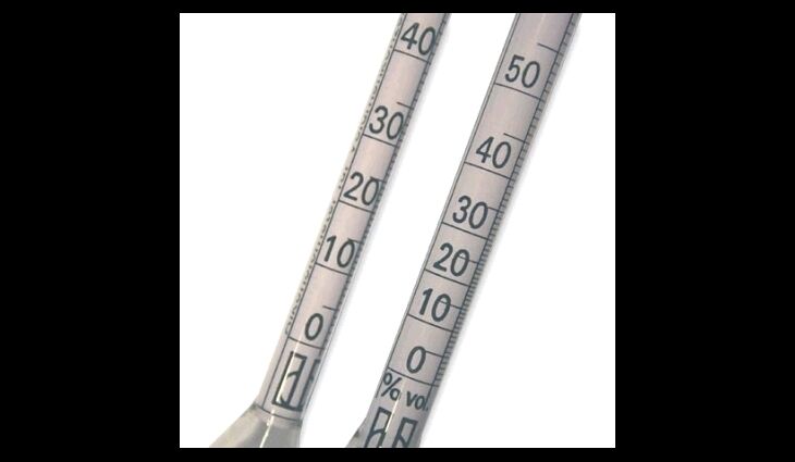 Alkoholmeter mit Thermo 35- 85% vol. in 0,5% 