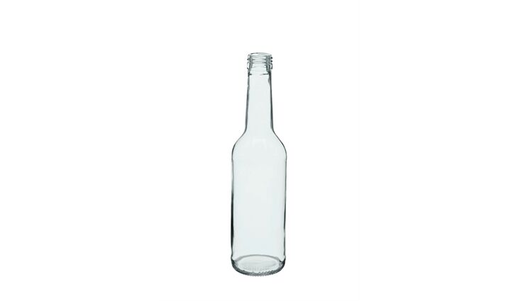 Geradhalsflasche klar 28mm 0,35 Liter 