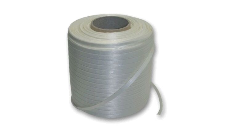 Polyesterbindeband 500m weiß breite Fasern 