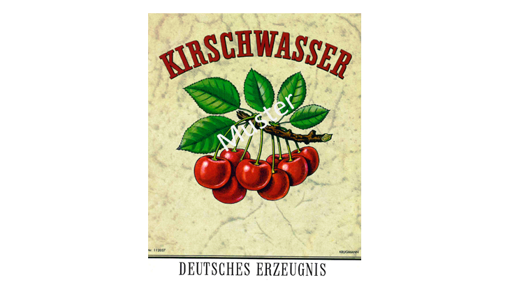ETIKETTEN Groß120 x 96mm Kirschwasser