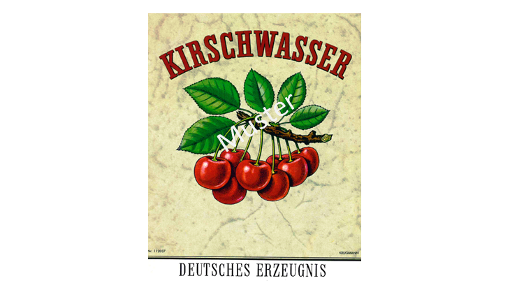ETIKETTEN Groß120 x 96mm Kirschwasser