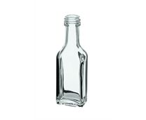 Fla PORTIONS-Flasche klar eckig PP 18 mm | 0,04 Liter