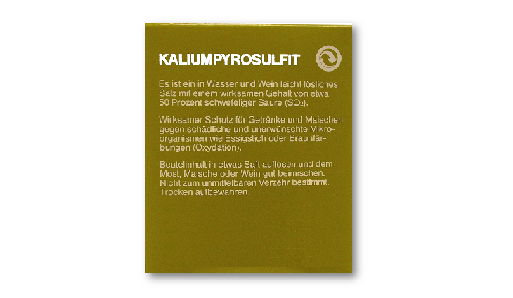 Kaliumpyrosulfit 10x10 gramm